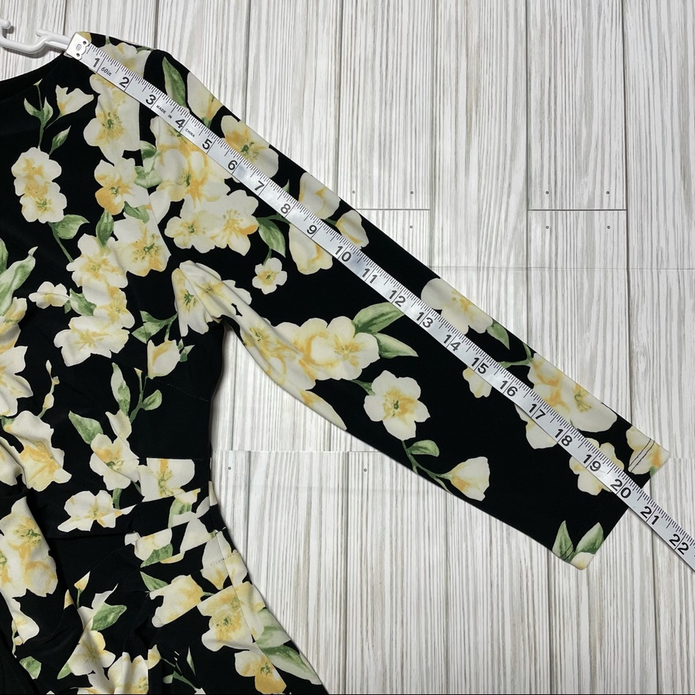 Lauren Ralph Lauren Floral Print Jersey midi dress long sleeve. - Picture 12 of 14